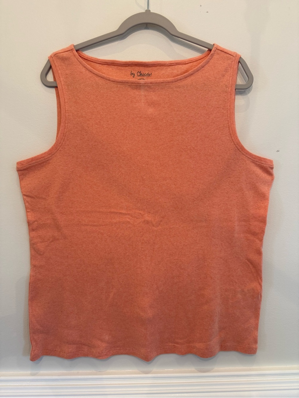 Chico’s Peach Sleeveless Women's Top, 100% Cotton, Beach, Layering, Size 3